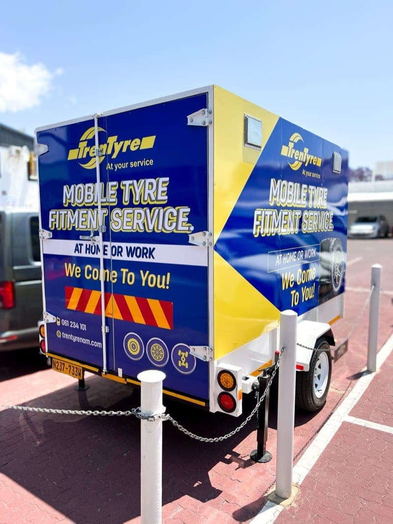TrenTyre Trailer Branding Vehicle Branding project by Pixel House in Namibia