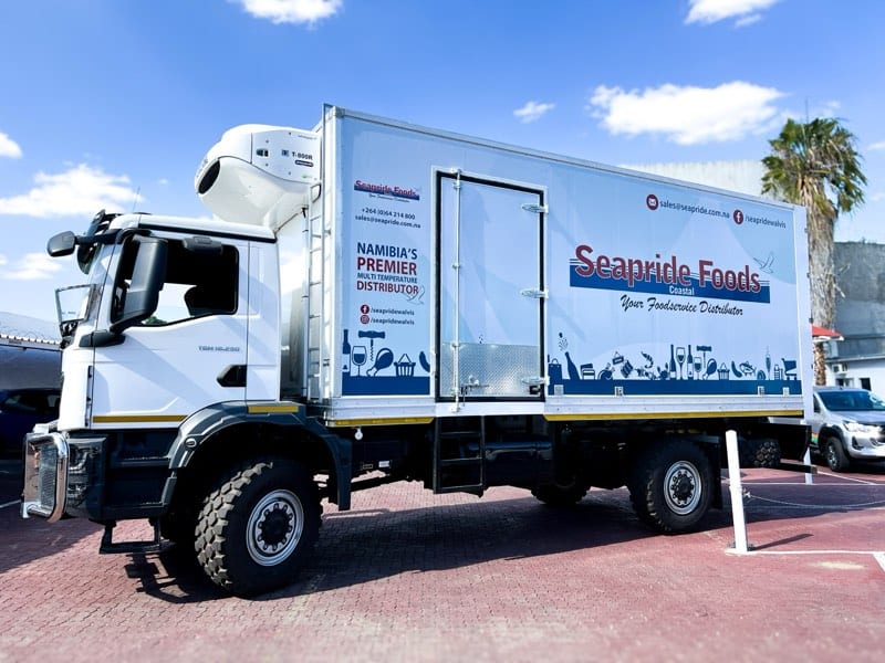 Seapride Foods Truck Wrap Vehicle Branding project by Pixel House in Namibia